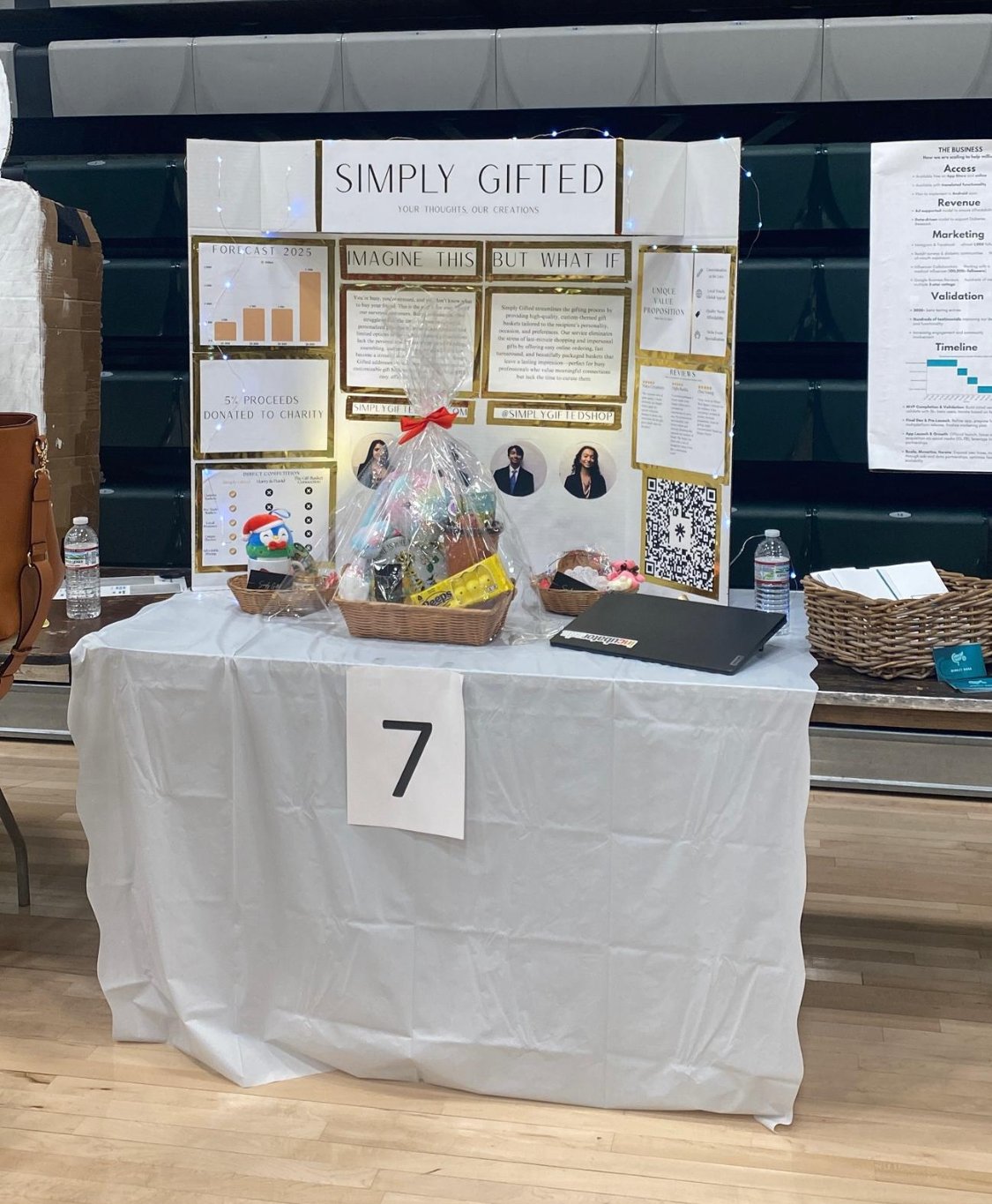 Simply Gifted display booth at pitch competition