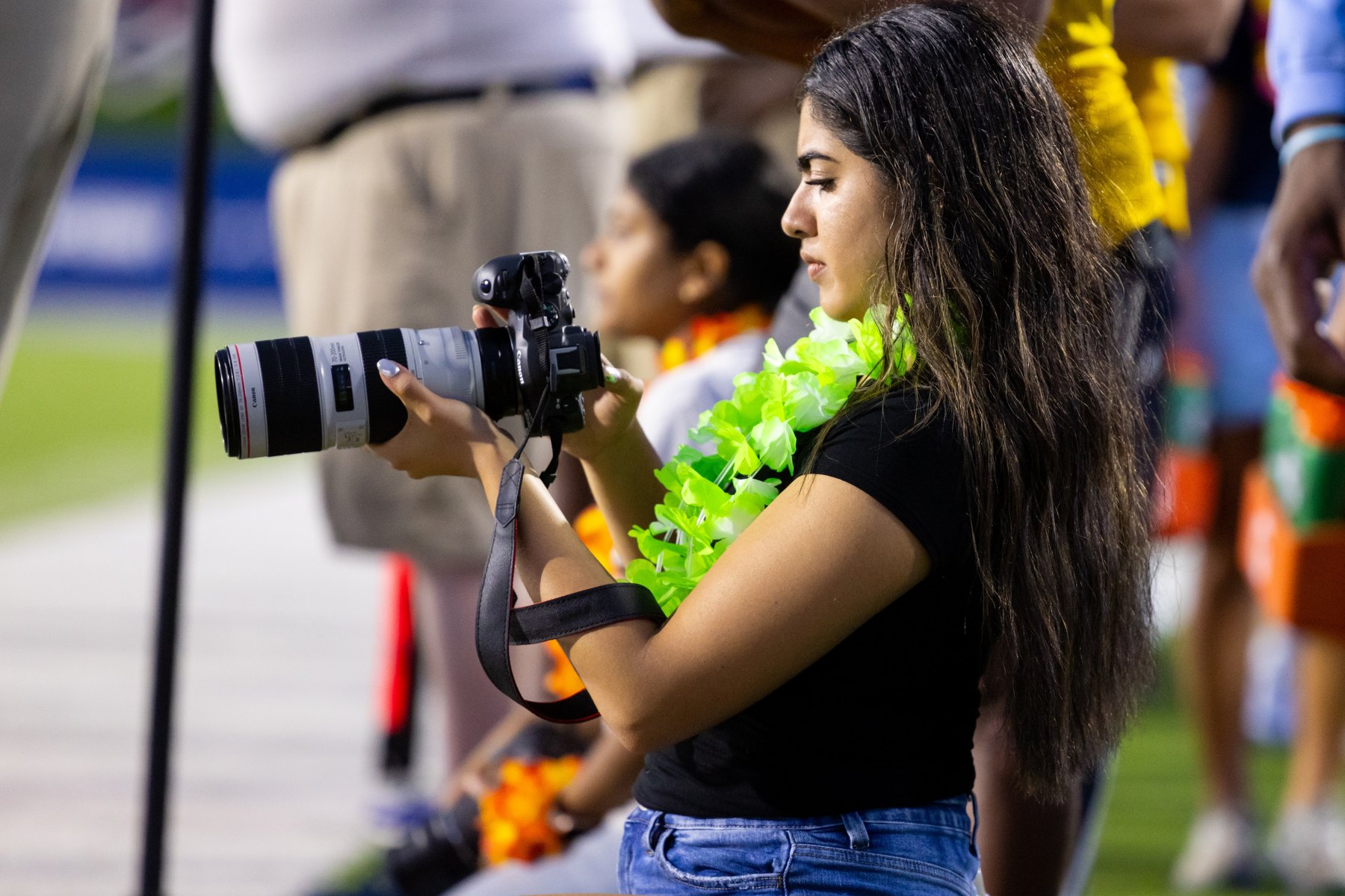 Shreya photographing a school event
